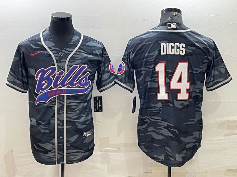 Men Buffalo Bills 14 Diggs Camo 2022 Nike Co branded NFL Jerseys